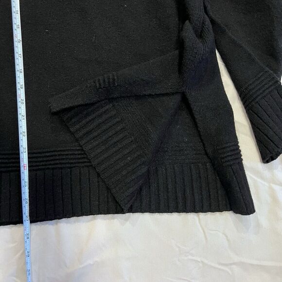 Anthropologie Women's Size Small Button Mock Neck Black Cozy Sweater Casual - Picture 11 of 13